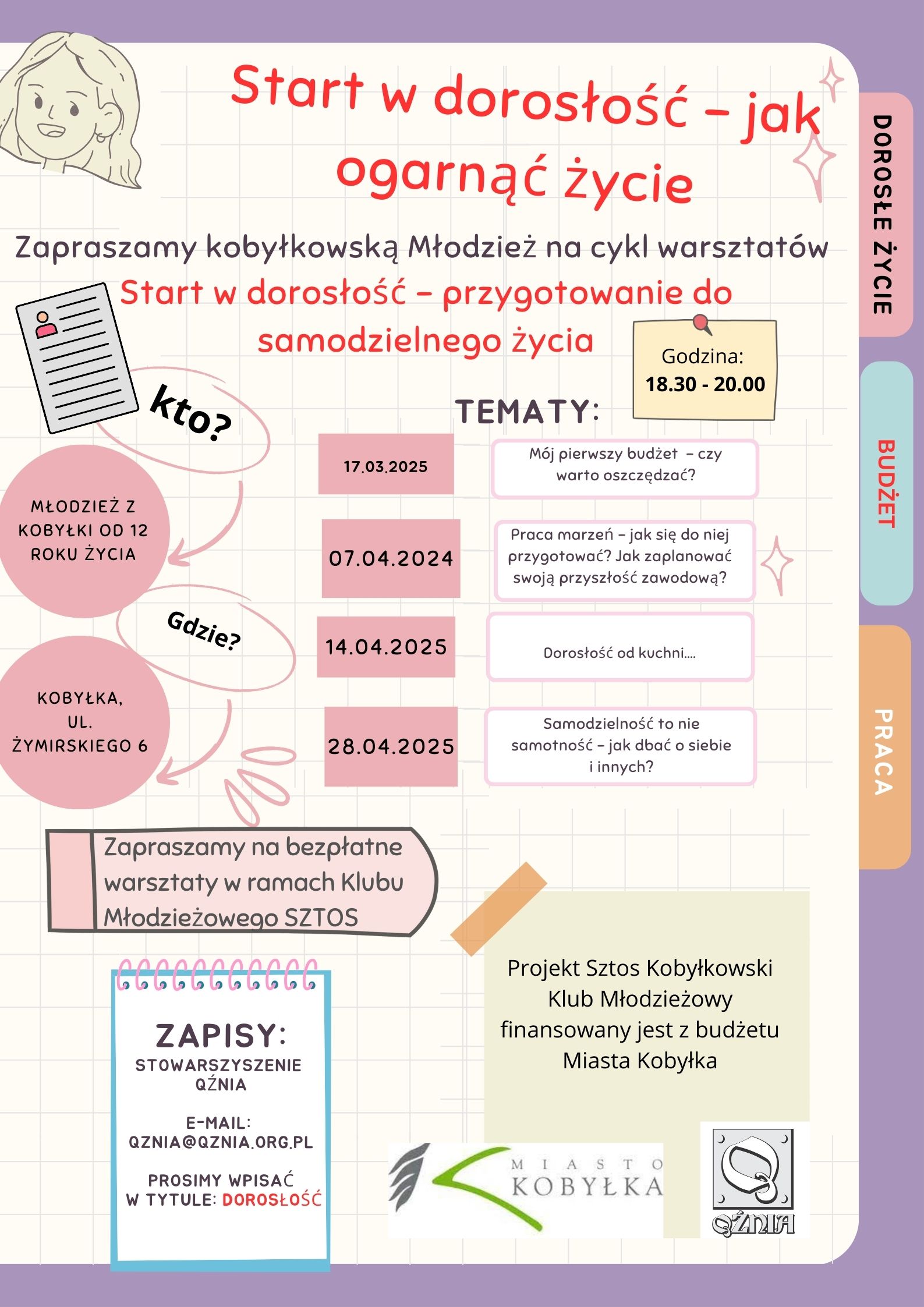 Na plakacie widzimy informacje dotyczące wydarzeń
